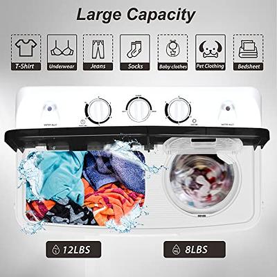  Portable washers 20lbs Compact Washing Machine and Spinner Twin  Tub Washer and Dryers for Home Apartment Dorms,Grey : Appliances