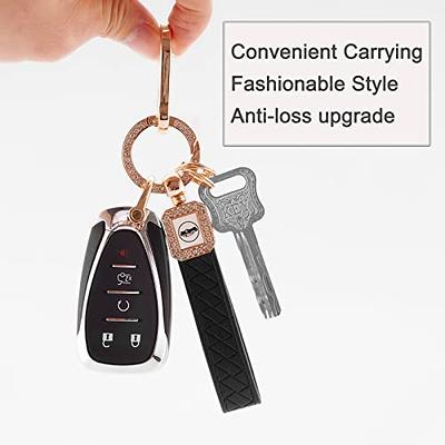 STACCTE Car Keys Keychain, Leather Key Chain, Universal Decorative Car Key  Holder, Anti-lost D-ring, 360 Degree Rotatable Key Fob Keychain, Keychain