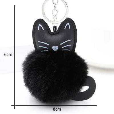 New Arrival Glittering Fox Fur Ball Keychain Creative Gift Women's Bag Charm