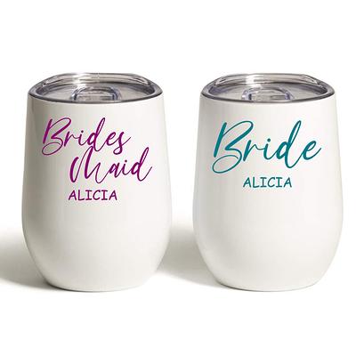 Personalized Wine Tumbler, Engraved Wine Cup, Insulated Travel Cups,  Bridesmaid