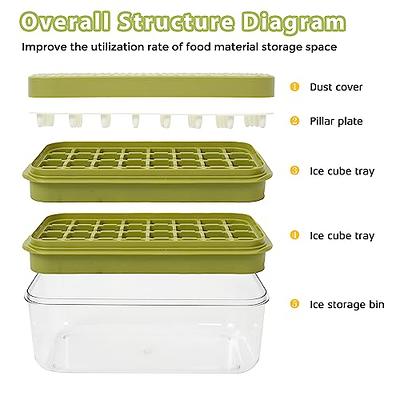 Ice Cube Tray 55 Grids Ice Tray with Bin Ice Tray for Freezer with