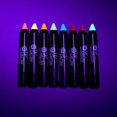 Creative Cool Halloween Glow In The Dark Face Black Light Paint Uv Neon  Face Body Paint Crayon Kit Fluorescent Makeup Marker