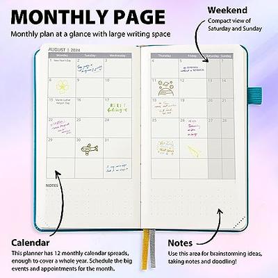 BEZEND Pocket Planner 2024, 17 Months (Aug 23 - Dec 24) Small Calendar for  Purse 3.5 x 6, Daily Weekly and Monthly Agenda - Spiral Bound, Vegan