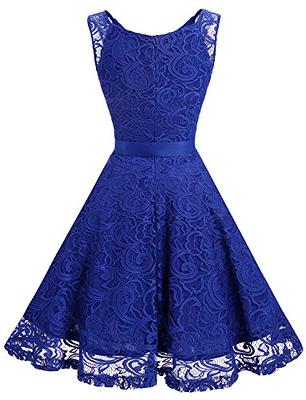 Wedtrend Women Bridesmaid Dress Blue Floral Print Spaghetti Straps