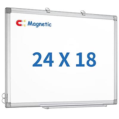 AMUSIGHT Double-Sided Magnetic Whiteboard, 24 x 18 Dry Erase Board Black  Aluminum Frame for Wall, White Board Dry Erase Marker Board for Kitchen