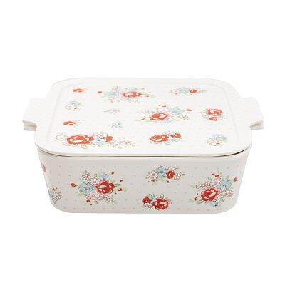 The Pioneer Woman Fancy Flourish Rectangular Stoneware Casserole with Lid, Red, Size: 2 Piece