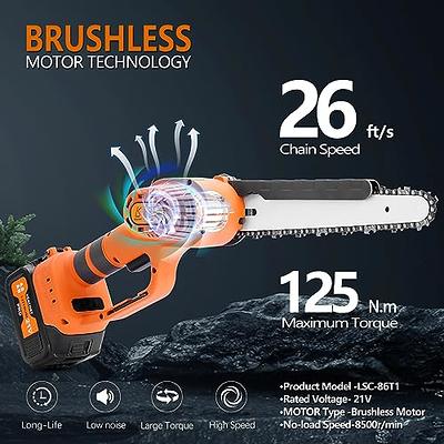 Kebtek 6 Inch Electric Mini Chainsaw, Brushless Rechargeable Handheld  Pruning Chainsaw 21V Portable Compact Cordless Chainsaw Hand Chain Saws for  tree