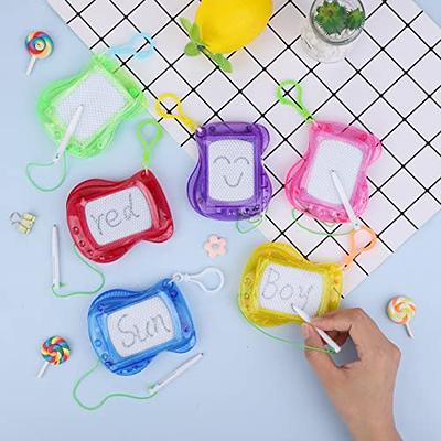 24 Pieces Mini Magnetic Drawing Board for Kids Erasable Mini Doodle Boards  Toys for Party Colorful Writing Party Boards Plastic Travel Doddle Board