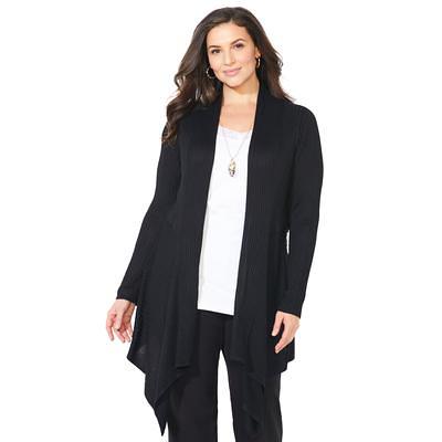 Plus Size Women's Crochet Cardigan by Jessica London in Black