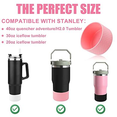 WUQID 2 Pack Bling Silicone Boot for Stanley Quencher Adventure 40oz &  Stanley IceFlow 20oz 30oz, Reduces Dents Protective Silicone Water Bottle