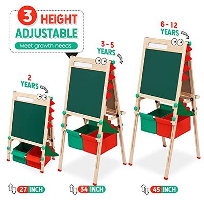 Kid Easel with Storage Double-Sided Whiteboard & Chalkboard Standing Easel  with Paper Roll Accessories for Kids and Toddlers - Yahoo Shopping