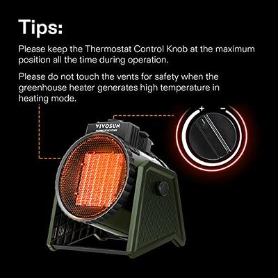 VIVOSUN 1500W Portable Greenhouse Heater with Adjustable Digital Thermostat,  1500W/750W Electric Heater with 3 Modes for Fast Heating, Overheat  Protection and Dust Proof for Grow Tent, Patio, Outdoor - Yahoo Shopping