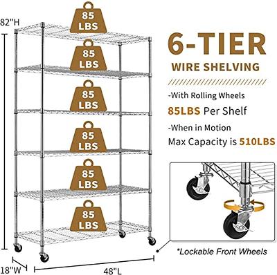 ZZD 6 Tier Storage Shelves for Storage Rack, 82 Heavy Duty  Wire Shelving Unit Metal Storage Shelf 2100Lbs Capacity Adjustable Layer  Metal Rack Strong for Restaurant Garage Kitchen : Home 