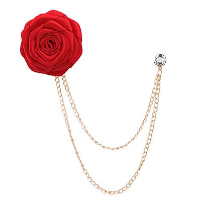 Elegant Rose Flower Brooch Pin for Women Men Wedding Party