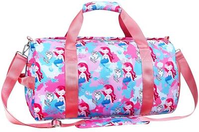 Gym Travel Duffle Bag for Girls - Gymnastics Sports Dance Bag with Shoe  Compartment & Wet Pocket Unicorn Kids Travel Bag Teens Weekender Sleepover