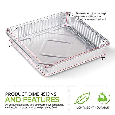 55 Pack) Foil Pans 8x8, Square Aluminum Pans 8 inch, Disposable