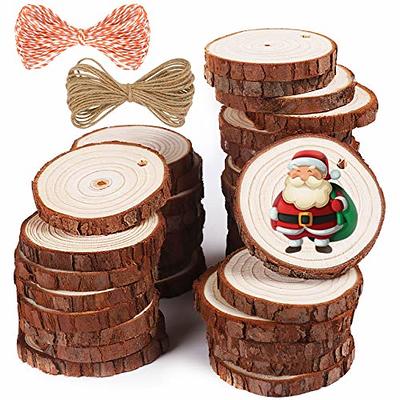 100pcs/pack Natural Blank Wood Pieces Slice Round Unfinished Wooden Discs  for Crafts Centerpieces Wooden DIY Christmas Ornaments