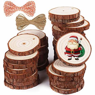 10PCS Natural Wood Pieces Round Unfinished Wooden Discs for Crafts  Centerpieces DIY Christmas Ornaments 4inch 