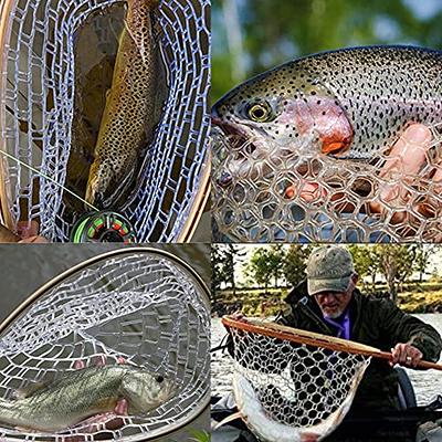 Durable Landing Net for Fly Fishing Trout Net Soft Rubber Mesh