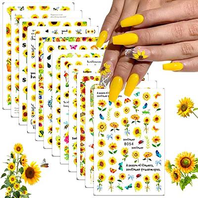 yellow acrylic flower nail art decoration