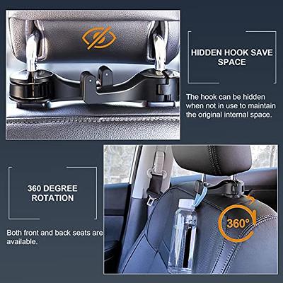 2 in 1 Car Headrest Hidden Hook with Phone Holder, 360° Rotation Car Back  Seat Purse Hook, Upgraded Car Seat Headrest Hook for Bag, Purse, Groceries; Car  Seat Accessories 