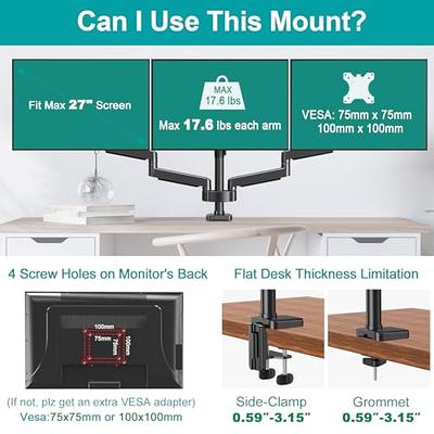 StarTech.com DDesk Mount Dual Monitor Arm Ergonomic VESA Compatible Mount  for up to 32 inch Display Desk Clamp Grommet Articulating VESA 75x75100x100  desk mount dual monitor arm supports displays up to 32