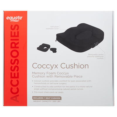 Carex Memory Foam Coccyx Seat Cushion for Tailbone and Back, Navy Blue