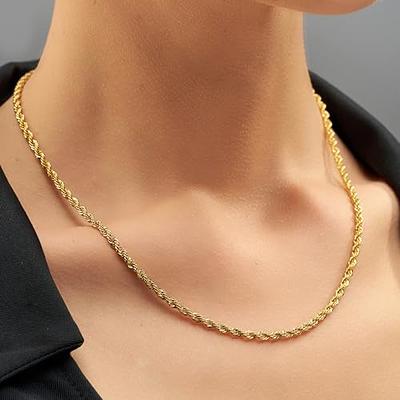 14k Gold 3mm Italian Diamond Cut Rope Chain 24 Inches