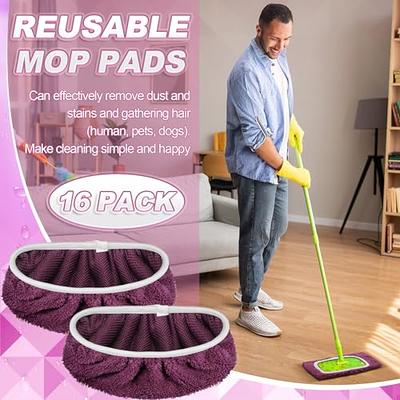 Mifoci 16 Pcs Washable Mop Pads Compatible with Swiffer Sweeper