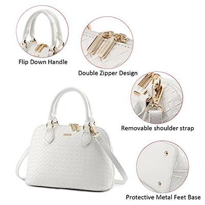 Lacel Urwebin Handbags for Women Designer Fashion Purses Top Handle Satchel Leather Shoulder Bags 2pcs with Small Wallet (White)