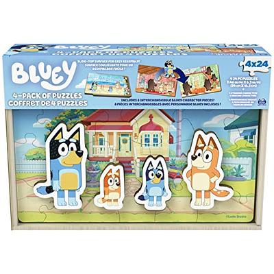 Bluey 4-Pack of Wooden 24-Piece Puzzles with Interchangeable Pieces, Bluey  Birthday Party Supplies, Bluey Party Favors