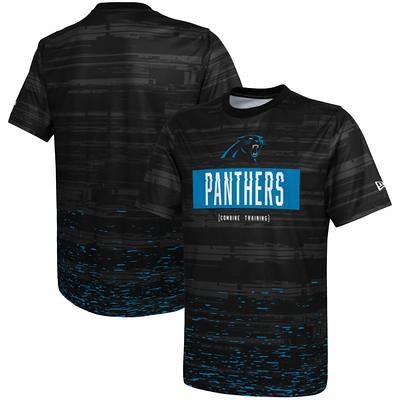 New Era Black/Blue Carolina Panthers Colorblock Current Pullover Hoodie