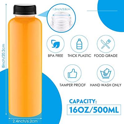 Juice Bottles with Caps for Juicing & Smoothies, Reusable Clear