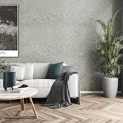 LaCheery Textured Wallpaper Stick and Peel Dark Green Contact Paper De