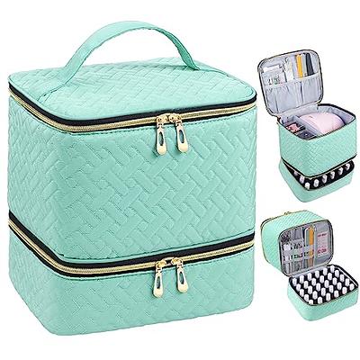 Nail Polish Organizer Case, Double-Layer Nail Polish Storage with  Adjustable Dividers, Portable Nail Polish Bag for Nail Gel Nail Lamp and  Manicure