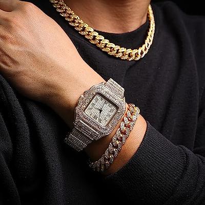 Bling Gold watch and Iced out Cuban Link - Amary Nigeria