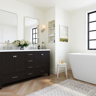  ARIEL Cambridge White Double Sink Bathroom Vanity 73