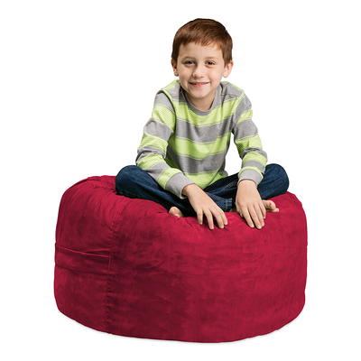 3' Kids' Bean Bag Chair With Memory Foam Filling And Washable Cover Orange  - Relax Sacks : Target