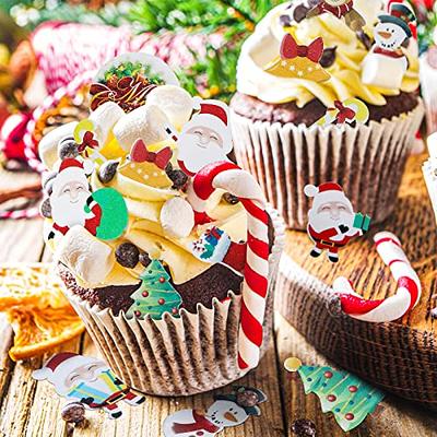 50pcs/Box Edible Snowflake Christmas Cake Decorating Tools Cupcake