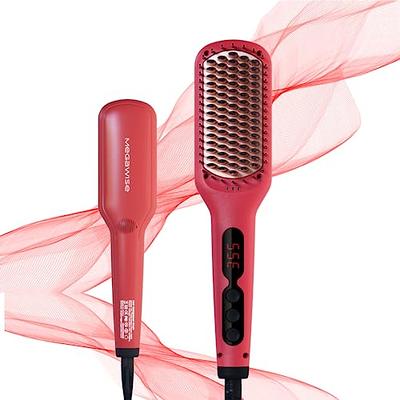 5 in 1 Curling Wand Set - Janelove 176-446℉ Ceramic Wand Curler with Hot  Comb Hair Brush Straightener, 110-220V Curling Iron Set for Women Long  Hair, Crimper Ha…