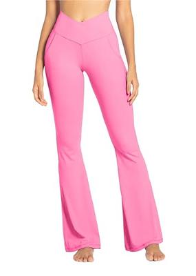 Sunzel Flare Leggings for Women with Pockets, Crossover Yoga Pants with  Tummy Control, High Waisted and Wide Leg 30 Inseam Bubble Pink Large -  Yahoo Shopping