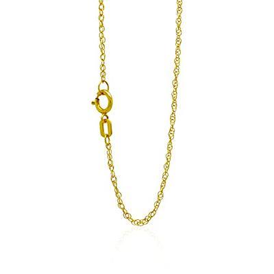 Jewlpire Solid 18k Over Gold Chain Necklace for Women Girls, 1.3mm