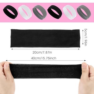 Thin Elastic Headbands - Black, Gray + White