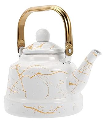 IKASEFU 85 OZ / 2.5 Liter Yellow Teapot Stove Top Whistling Tea Kettle  Stainless Steel Electric Tea Kettle Modern Tea Pots with Wood Pattern  Handle Induction Universal Base for Restaurant Family - Yahoo Shopping