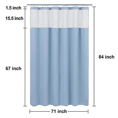 Naturalliving Linen Shower Curtain with 2PACK Snap in Fabric