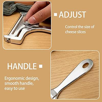 Stainless Steel Cheese Slicer, Handle,Adjustable Thickness Wire Cheese  Cutter Perfectly for Kitchen Cooking 