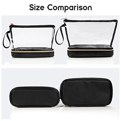 Ethereal Clear Makeup Bag, Small Makeup Bag for Purse Travel Makeup Bag for  Women TSA Approved Cosmetic Bag Waterproof Toiletry Bag Black