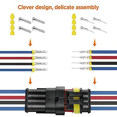 Twippo 352Pcs Waterproof Car Electrical Connector Terminals