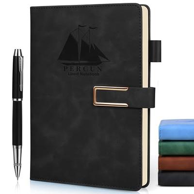 Lined Journal Notebook -300 Pages A5 Thick Journals For Writing Ruled  Notebook, Black Hardcover Leather Journals For Women Men, Daily Journal  Notebook For Work, Note Taking ( 5.75'' X 8.38'' )