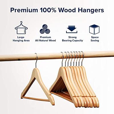 Wooden Hangers 10 Pack Wood Coat Hangers Heavy Duty Clothes Hanger